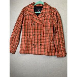 The North Face Jacket Womens Size M Plaid Zip Close Double Breasted HyVent